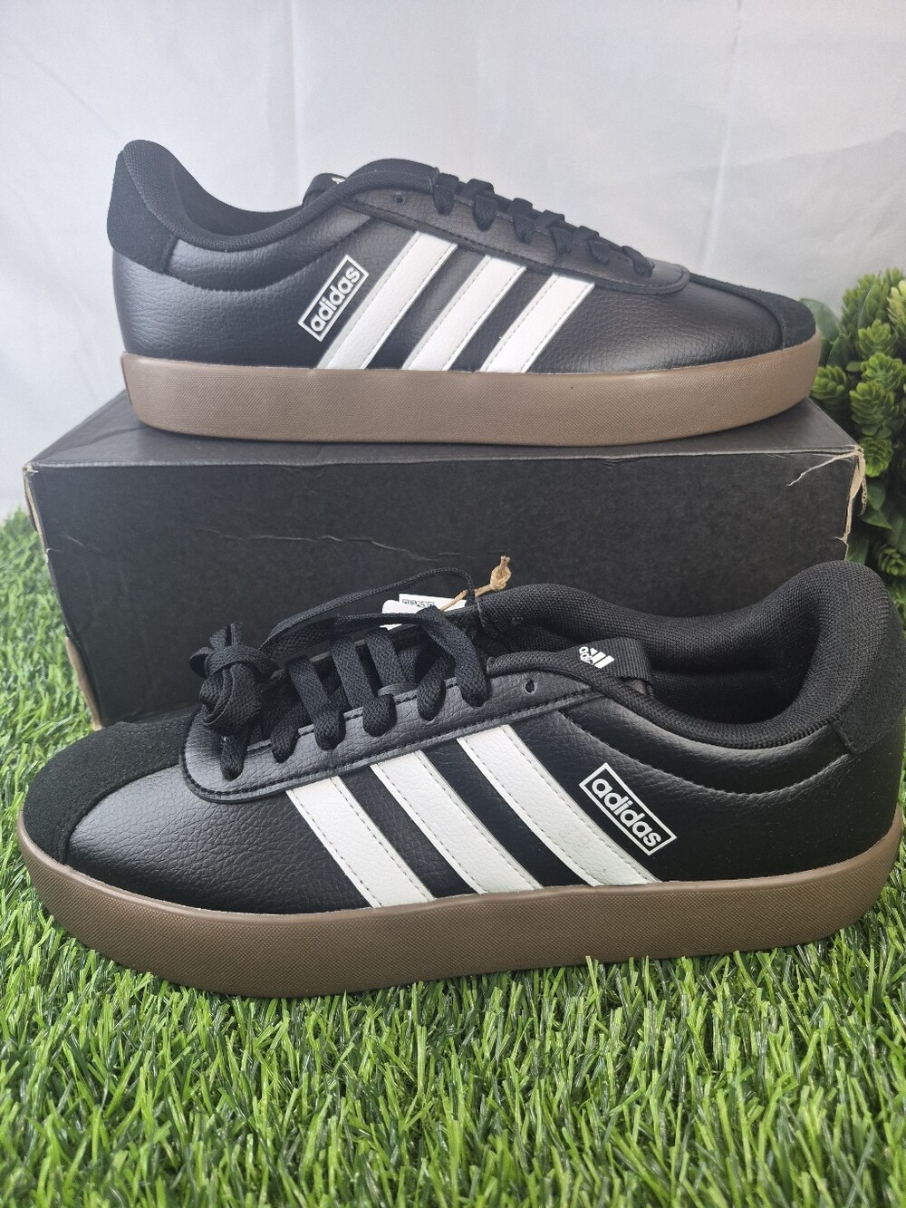 Adidas VL Court 3.0 Women's Size 10 Black White Gum Shoes ID8796 New